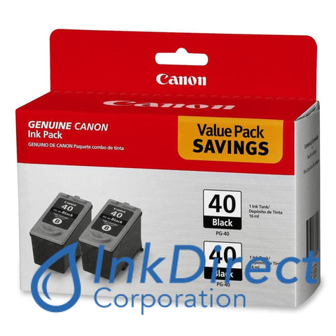 Genuine Canon 0615B013Aa Pg-40 Twin Pack Ink Tank Black