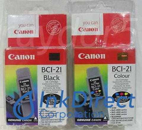 Genuine Canon 0954A370Aa Bci-21Bk Twin Pack Ink Jet Cartridge Black