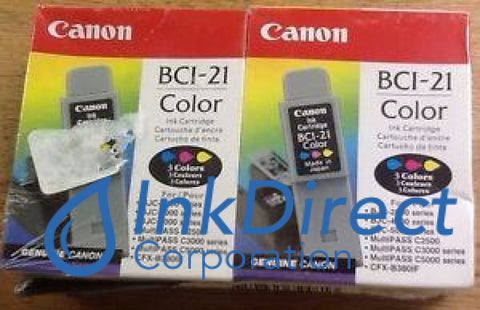 Genuine Canon 0955A349Aa Bci-21C Twin Pack Ink Jet Cartridge Color