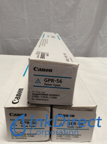 Genuine Canon 0999C003AA 0999C003 GPR-56 GPR56 Toner Cartridge Cyan ( lot of 3 ) Advance C7565i C7570i C7580i Toner Cartridge