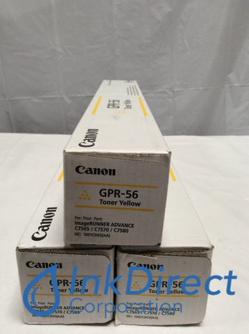 Genuine Canon 1001C003AA 1001C003 GPR-56 GPR56 Toner Cartridge Yellow ( lot of 3 ) Advance C7565i C7570i C7580i Toner Cartridge