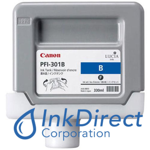Genuine Canon 1494B001Aa Pfi-301B Ink Jet Cartridge Blue