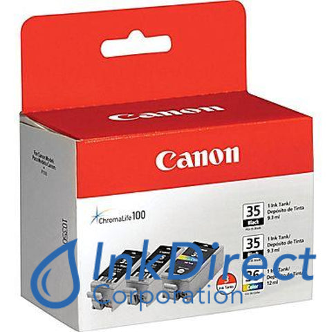 Genuine Canon 1509B007Ae 2 - Pgi-35 Blk / 1 - Cli-36 Color Ink Jet Cartridge Black &
