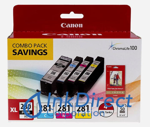 Genuine Canon 2021C006 2021C006Aa Pgi-280Xl Black 281 C/m/y Ink Jet Cartridge 4-Color Ink Jet Cartridge