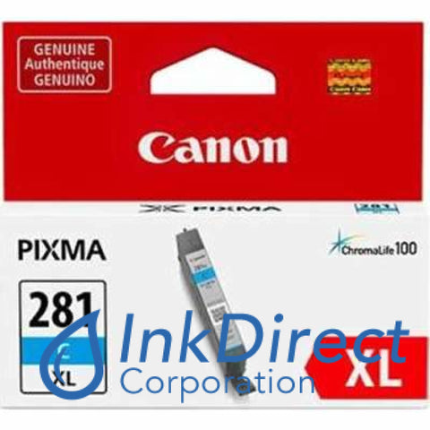 Genuine Canon 2034C001 2034C001Aa Cli-281Xl C Ink Jet Cartridge Cyan
