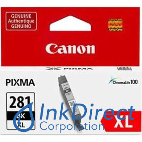 Genuine Canon 2037C001 2037C001Aa Cli-281Xl Bk Ink Jet Cartridge Black