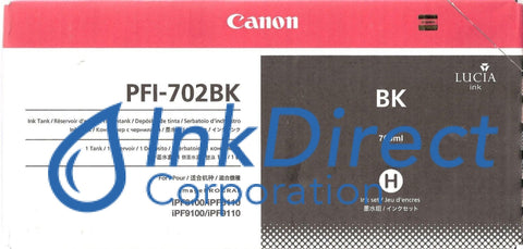 Genuine Canon 2220B001Aa Pfi-702Bk High Yield Ink Jet Cartridge Black