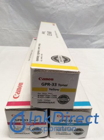 Genuine Canon 2796B003AA 2800B003AA 2804B003AA GPR-33 Toner Cartridge Cyan Magenta Yellow ImageRunner Advance C7055 C7065 C7260 C7270 Toner