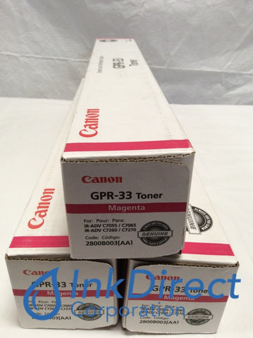 Genuine Canon 2800B003AA GPR-33 Toner Cartridge Magenta ( lot of 3 ) Advance C7055 C7065 C7260 C7270 Toner Cartridge