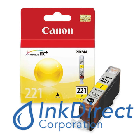 Genuine Canon 2949B001Aa Cli-221Y Ink Jet Cartridge Yellow
