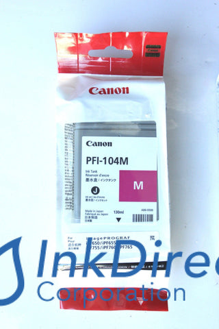 Genuine Canon 3631B001Aa Pfi-104M Ink Jet Cartridge Magenta Wide Format Printer  ImagePrograf IPF650,  IPF655,  IPF750,  IPF755,