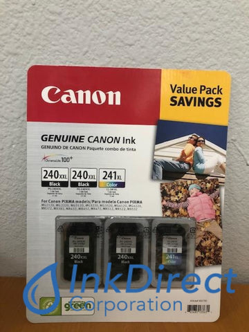 Genuine Canon 5204B005AA PG-240XXL CL-241XL ( 5204B001AA 5208B001AA ) Ink Jet Cartridge Black & Color Ink Jet Cartridge , All Brand - All-in-One Pixma MX 452, 459, 472, 512, 522, 532, Canon - All-in-One Pixma MG 2120, 3120, 3122, 3222, 3520, Pixma MX 432, 439, - Ink Jet Fax Pixma MG 4220, - Multi Function ImageClass MG2220, MG3220, MG4120, Pixma MX 392, - Photo Printer Pixma MX 372,