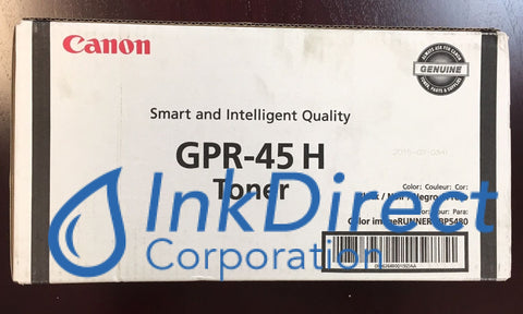 Genuine Canon 6264B001Aa Gpr-45 H Toner Cartridge Black