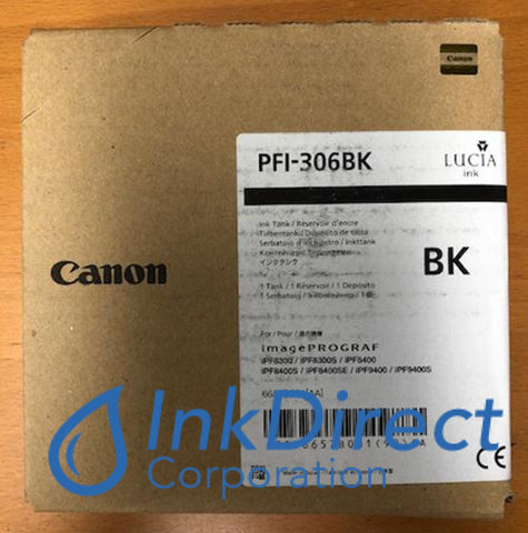 Genuine Canon 6657B001Aa Pfi-306Bk Ink Tank Black