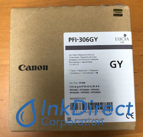 Genuine Canon 6666B001Aa Pfi-306Gy Ink Tank Gray