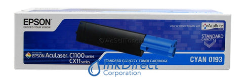 Genuine Epson S050193 Standard Yield Toner Cartridge Cyan Toner Cartridge