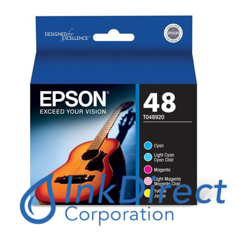 Genuine Epson T048920 1C/1M/1Y/1Lc/1L1 Ink Jet Cartridge 5-Color
