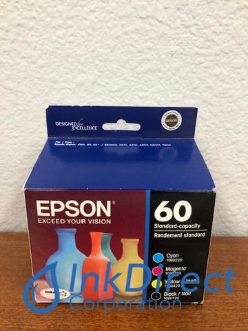 Genuine Epson T060120BCS T060120 - BCS Epson 60 (1B/1C/1M/1Y) Ink Jet Cartridge 4-Color Ink Jet Cartridge , Epson - InkJet Printer Stylus C68, C88, C88+, - Multi Function Stylus CX3800, CX3810, CX4200, CX4800, CX5800F, CX7800,