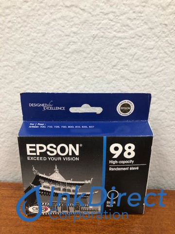 Genuine Epson T098120 T098120 Epson 98 Ink Jet Cartridge Black Ink Jet Cartridge , Epson - All-in-One Artisan 700, 710, 725, 730, 800, 810, 835, 837,