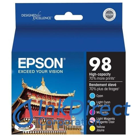 Genuine Epson T098920 T098920-S Epson 98 ( 1C/1Lc/1M/1Lm/1Y ) Ink Jet Cartridge 5-Color Ink Jet Cartridge