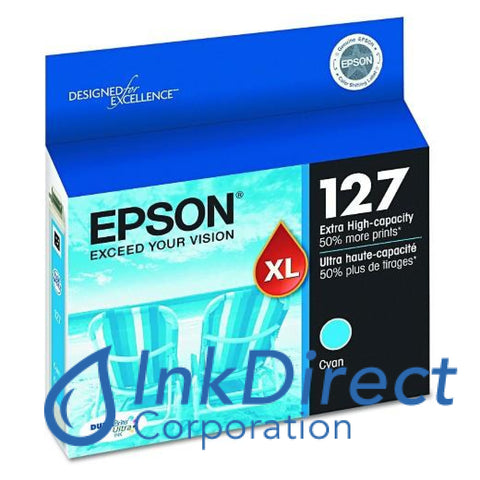 Genuine Epson T127220 127Xl Ink Jet Cartridge Cyan