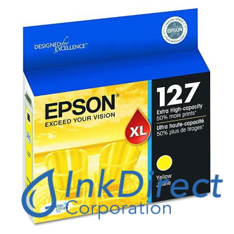 Genuine Epson T127420 127Xl Ink Jet Cartridge Yellow