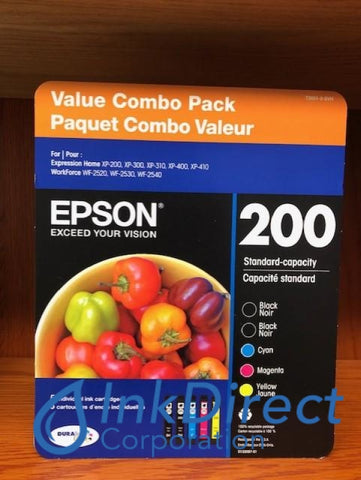 Genuine Epson T20015SVH T2001-5-SVH T200 5pk Ink Jet Cartridge Black / Color Workforce 2520 2530 2540 XP-200 XP-300 XP-310 XP-400 XP-410 Ink , Epson - All-in-One WorkForce 2520, 2530, 2540, - Multi Function Expression  XP-200, XP-300, XP-310, XP-400, XP-410