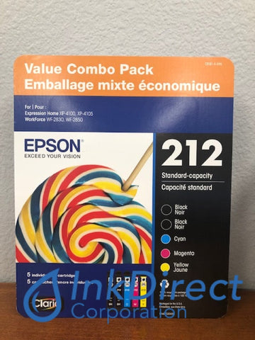 Genuine Epson T21215SVH T2121-5-SVH Epson 212 Ink Jet Cartridge 2*Black Cyan Magenta Yellow Ink Jet Cartridge , Epson   - All-in-One  WorkForce 2830,  2850,  XP  4100,  4105