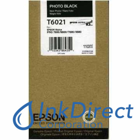 Genuine Epson T602100 T6021 Ink Jet Cartridge Black
