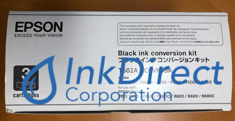 Genuine Epson T602A / Iccvk38A Black Ink Conversion Kit ( Cyan Magenta Yellow )