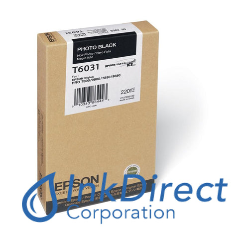 Genuine Epson T603100 T6031 C13T603100 Ink Jet Cartridge Photo Black