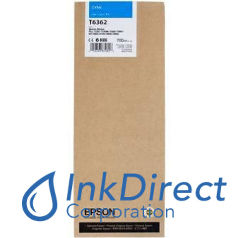 Genuine Epson T636200 T6362 Ultrachrome Hdr Ink Jet Cartridge Cyan