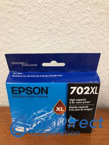 Genuine Epson T702XL220 702XL High Yield Ink Jet Cartridge Cyan WorkForce Pro 3720 Ink Jet Cartridge , Epson   - All-in-One  Workforce Pro WF-3720,  WF-3730,  WF-3733