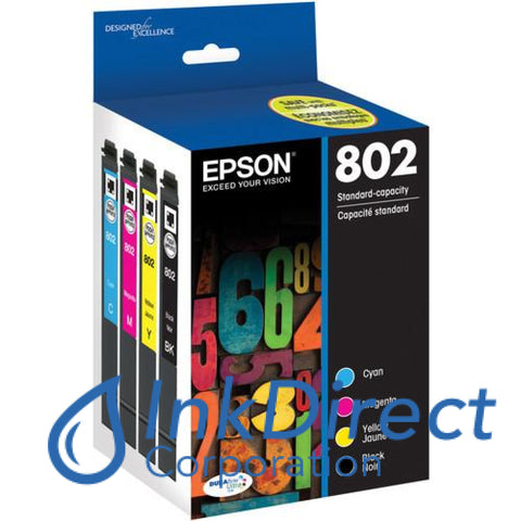 Genuine Epson T802120-Bcs 802 Bcmy Ink Jet Cartridge 4-Color