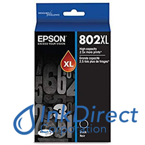 Genuine Epson T802XL120 802XL Ink Jet Cartridge Black Ink Jet Cartridge