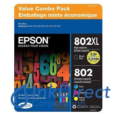 Genuine Epson T802Xlbcssvh T802Xl- Bcs-Svh T802Xl Black T802 Cyan Magenta Yellow Ink Jet Cartridge 4-Color Ink Jet Cartridge