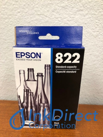 Genuine Epson T822120-S T822120-CP Epson T822 Ink Jet Cartridge Black Ink Jet Cartridge , Epson - All-in-One Workforce Pro WF-3820, WF-4820, WF-4830, WF-4834
