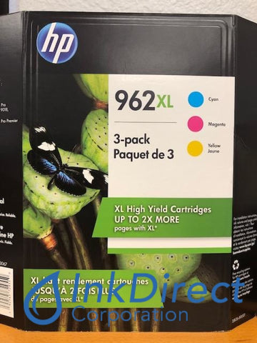 HP 3JB36AN HP 962XL Ink Jet Cartridge Cyan Magenta Yellow ( 3JA00AN 3JA01AN 3JA02AN ) Ink Jet Cartridge , HP   - All-in-One  OfficeJet Pro 9010,  9012,  9015,  9018,  9019,  9020,  9025