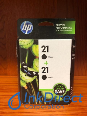 Genuine HP C9508FN HP 21 Twin Pack Ink Jet Cartridge Black Ink Jet Cartridge , HP - Fax Inkjet Fax 1250, - InkJet Printer DeskJet 2330, 2360, 3910, 3930, 3940, D2430, D2460, - Multi Function OfficeJet 4315, PSC 1410, 1417