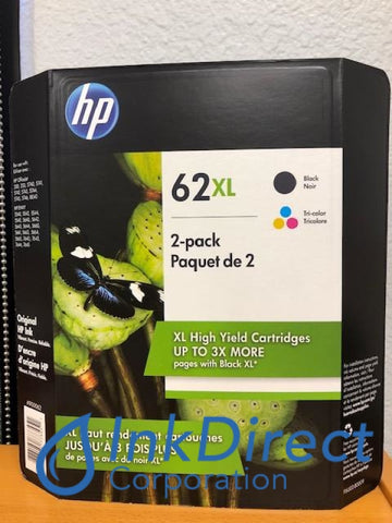 HP F6U02BN HP 62XL Ink Jet Cartridge Black & Color ( C2P07AN C2P05AN ) Ink Jet Cartridge , HP - All-in-One ENVY 5540, 5660, 5665, 7640, 7645, - InkJet Printer OfficeJet 5742, 5744, 5745, 8040, - Multi Function OfficeJet 5740