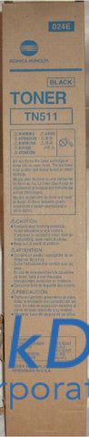 Genuine Konica Minolta 024E Tn-511 Tn511 - High Yield Toner Cartridge Black