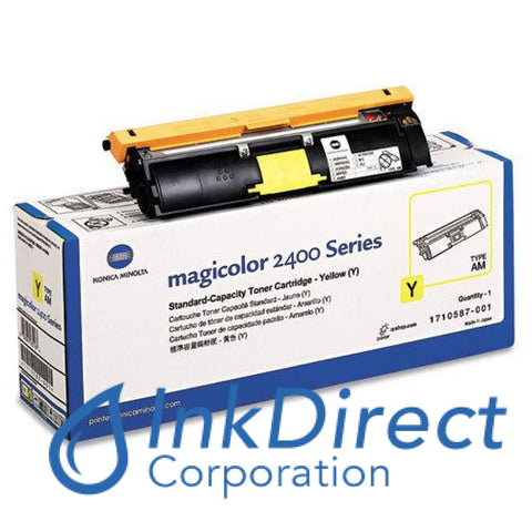 Genuine Konica Minolta 1710587001 1710587-001 Magicolor 2400 Standard Yield Toner Cartridge Yellow , Konica-Minolta - Multi Function MagiColor 2480MF, 2490MF, 2590MF