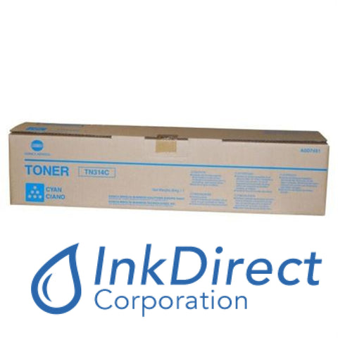 Genuine Konica Minolta A0D7431 A0D7-431 Tn-314C Tn314C Toner Cartridge Cyan , Konica-Minolta - Multi Function BizHub C353, C353P,