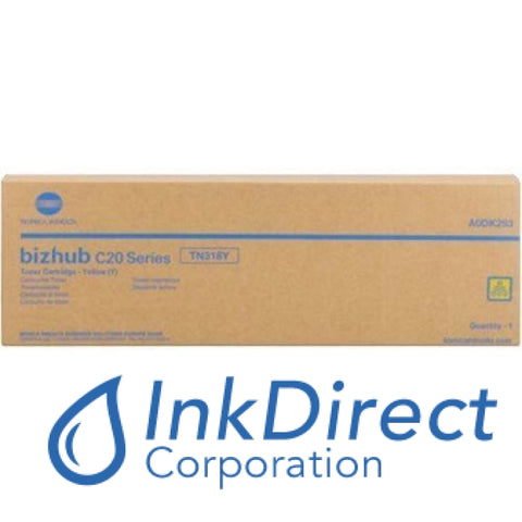 Genuine Konica Minolta A0Dk233 Tn-318Y Tn318Y Toner Cartridge Yellow , Konica Minolta - Multi Function BizHub C20, C20P, C20PX, C20X,