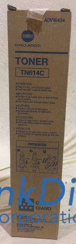 Genuine Konica Minolta A0Vw434 Tn-614C Tn614C Toner Cartridge Cyan