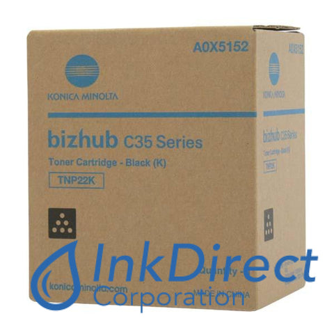 Genuine Konica Minolta A0X5132 Tn-P22K Tnp22K Toner Cartridge Black , Konica Minolta - Multi Function BizHub C35,