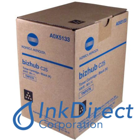 Genuine Konica Minolta A0X5133 Tn-P27K Tnp27K Toner Cartridge Black , Konica-Minolta - Multi Function BizHub C25,