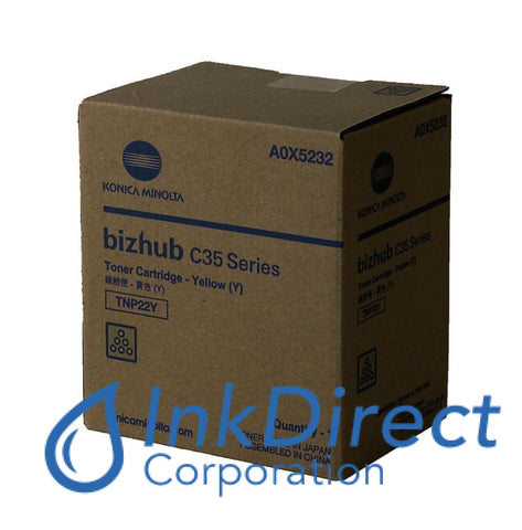 Genuine Konica Minolta A0X5232 Tn-P22Y Tnp22Y Toner Cartridge Yellow , Konica Minolta - Multi Function BizHub C35,