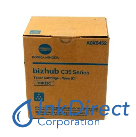 Genuine Konica Minolta A0X5432 Tn-P22C Tnp22C Toner Cartridge Cyan , Konica Minolta - Multi Function BizHub C35,