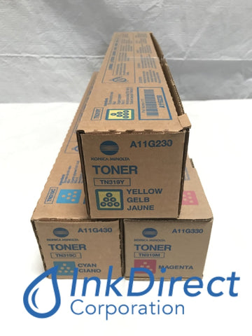 Genuine Konica Minolta A11G230 A11G330 A11G430 TN319Y TN319M TN319C Toner Cartridge Yellow Bizhub C360 Toner Cartridge Multi Function BizHub C360,